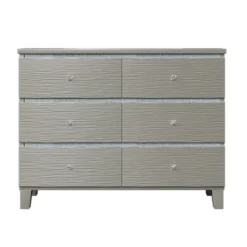 Cassio 47.3"W X 15.4"D X 35.6”H Horizontal Dressers 6 Drawers Metal Slides Crystal Handle With Rubber Wood Legs Accent Cabinet-Maison Boucle -Delta Children Sales Store GUEST ec4ff709 eeb5 4b17 9a92 444f315bd697
