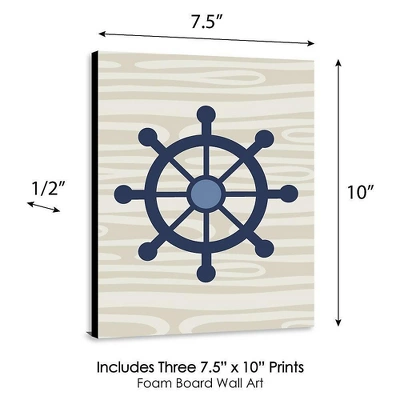 Big Dot Of Happiness Ahoy - Nautical - Boy Nursery Wall Art And Kids Room Decorations - Gift Ideas - 7.5 X 10 Inches - Set Of 3 Prints 3 Big Dot Of Happiness Ahoy - Nautical - Boy Nursery Wall Art And Kids Room Decorations - Gift Ideas - 7.5 X 10 Inches - Set Of 3 Prints - Image 3