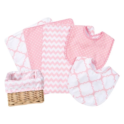 Trend Lab Feeding Basket Gift Set - Pink Sky 7pc 1 Trend Lab Feeding Basket Gift Set - Pink Sky 7pc