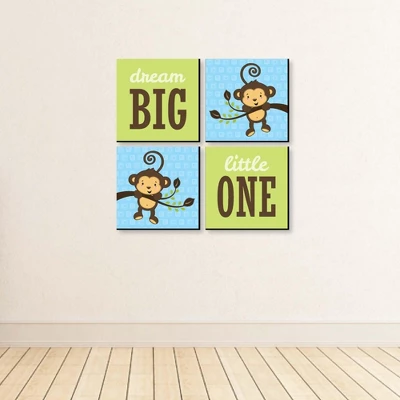 Big Dot Of Happiness Blue Monkey Boy - Kids Room, Nursery Decor And Decor - 11 X 11 Inches Nursery Wall Art - Set Of 4 Prints For Baby's Room 3 Big Dot Of Happiness Blue Monkey Boy - Kids Room, Nursery Decor And Decor - 11 X 11 Inches Nursery Wall Art - Set Of 4 Prints For Baby's Room - Image 3