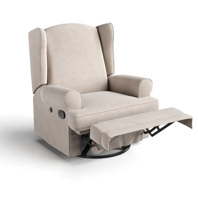 Storkcraft Serenity Wingback Upholstered Reclining Glider With USB Charging Port 2 Storkcraft Serenity Wingback Upholstered Reclining Glider With USB Charging Port - Image 2