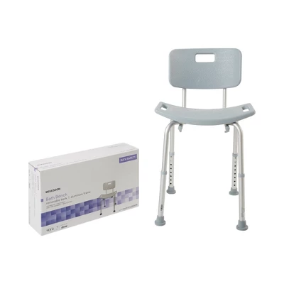 McKesson Bath Bench With Removable Back Shower Chair, 1 Count 1 McKesson Bath Bench With Removable Back Shower Chair, 1 Count