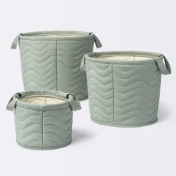 Quilted Fabric Large Round Storage Basket - Green - Cloud Island™ -Delta Children Sales Store GUEST fe54c62f 90f2 4ff1 bc3f d731445825aa